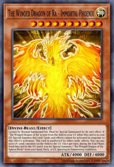 O Dragão Alado de Rá - Fênix Imortal — Carta Yu-Gi-Oh!