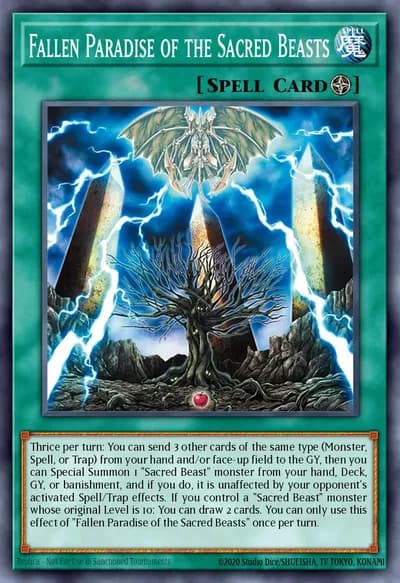 Fallen Paradise of the Sacred Beasts — Carta Yu-Gi-Oh!