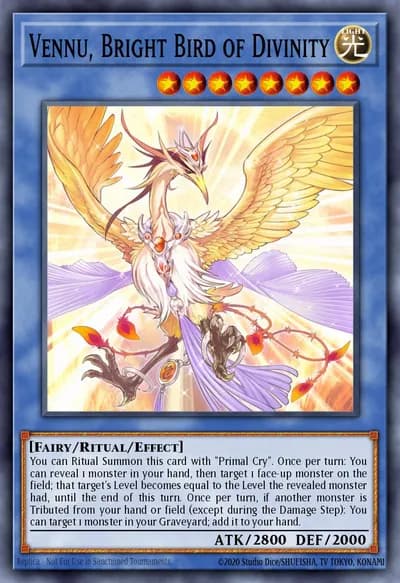 Vennu, Pássaro Brilhante da Divindade — Carta Yu-Gi-Oh!
