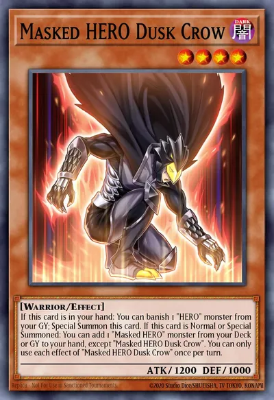HERO Mascarado Corvo da Noite — Carta Yu-Gi-Oh!