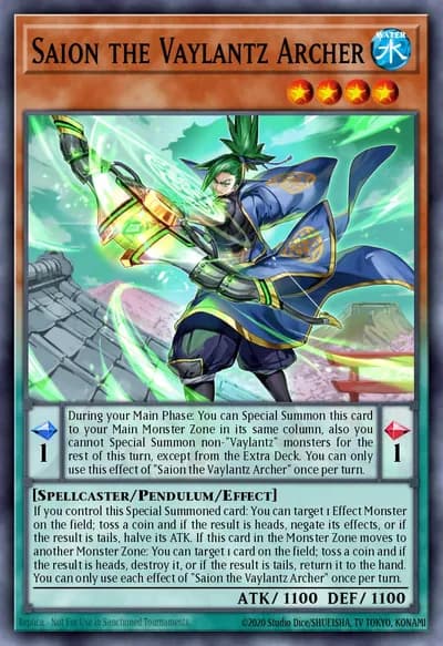 Saion, o Arqueiro Vaylantz — Carta Yu-Gi-Oh!