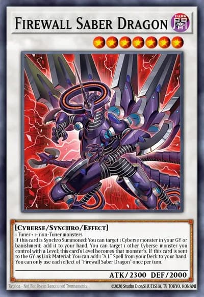 Firewall Saber Dragon — Carta Yu-Gi-Oh!