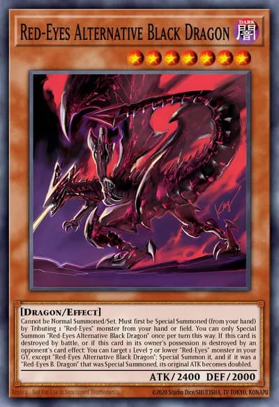 Dragão Negro de Olhos Vermelhos Alternativo — Carta Yu-Gi-Oh!