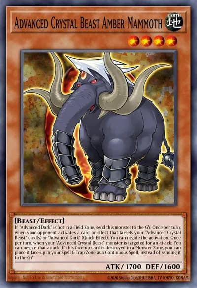 Besta Cristal Avançada Mamute Âmbar — Carta Yu-Gi-Oh!