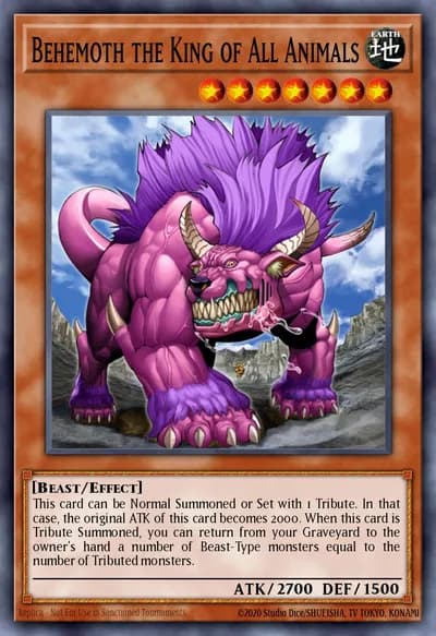 Behemoth, o Rei de Todos os Animais — Carta Yu-Gi-Oh!