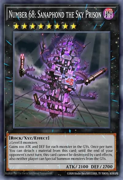Número 68: Sanaphond a Prisão Celeste — Carta Yu-Gi-Oh!
