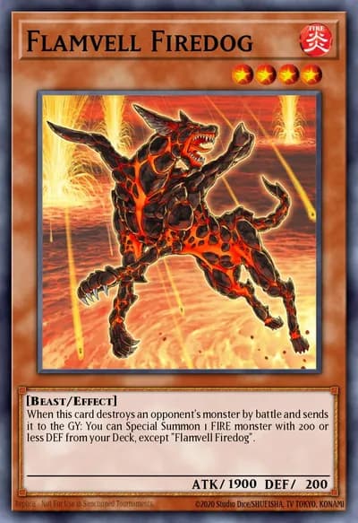 Cão de Fogo Flamvell — Carta Yu-Gi-Oh!