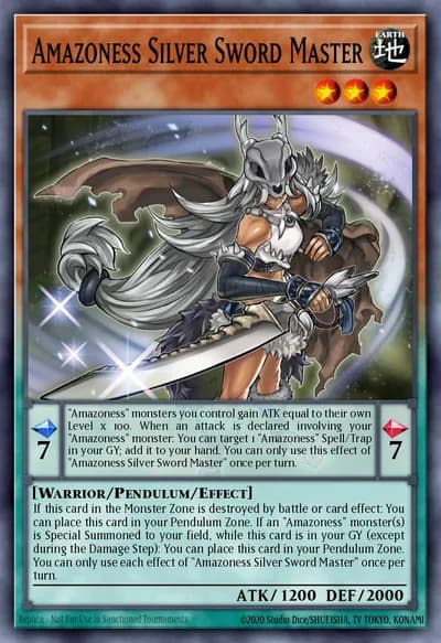 Mestra da Espada de Prata Amazoness — Carta Yu-Gi-Oh!