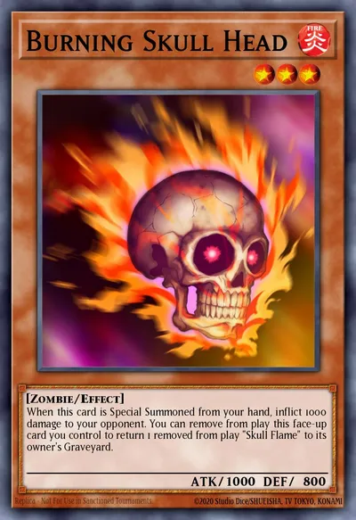 Cabeça de Crânio Flamejante — Carta Yu-Gi-Oh!