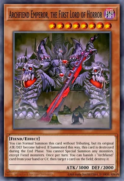 Imperador Archfiend, o Primeiro Lorde do Horror — Carta Yu-Gi-Oh!