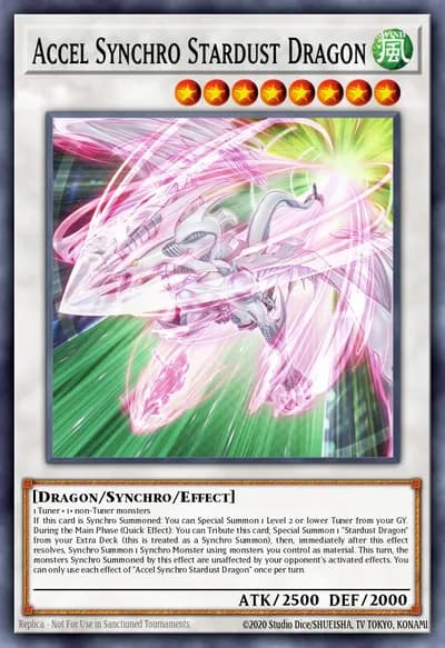 Dragão da Poeira Estelar Sincro Acelerado — Carta Yu-Gi-Oh!