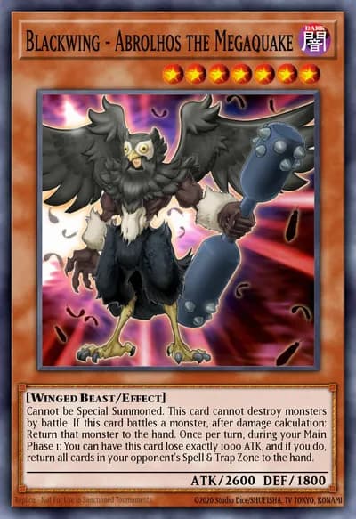 Blackwing - Abrolhos, o Megaterremoto — Carta Yu-Gi-Oh!