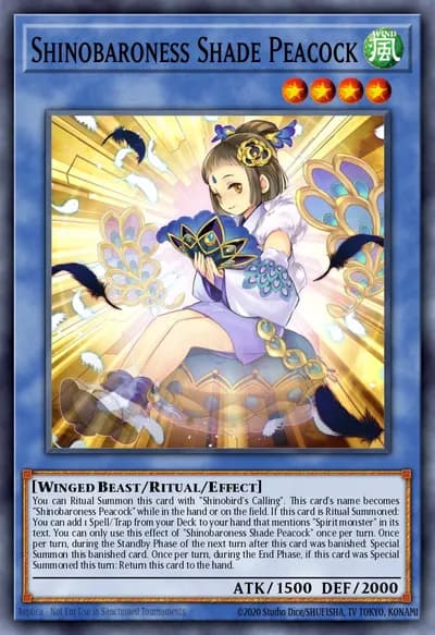 Shinobaroness Shade Peacock — Carta Yu-Gi-Oh!