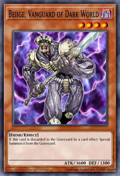 Beiige, Vanguard of Dark World — Carta Yu-Gi-Oh!