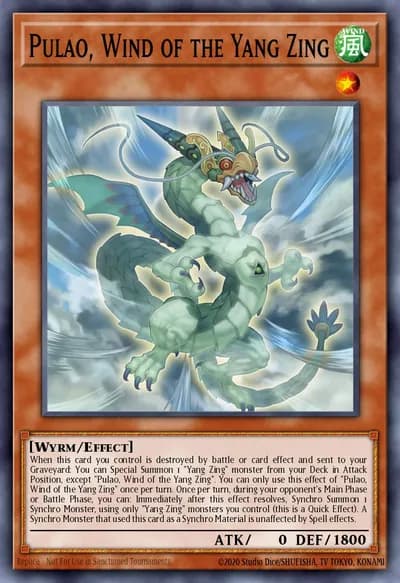 Pulao, Wind of the Yang Zing — Carta Yu-Gi-Oh!