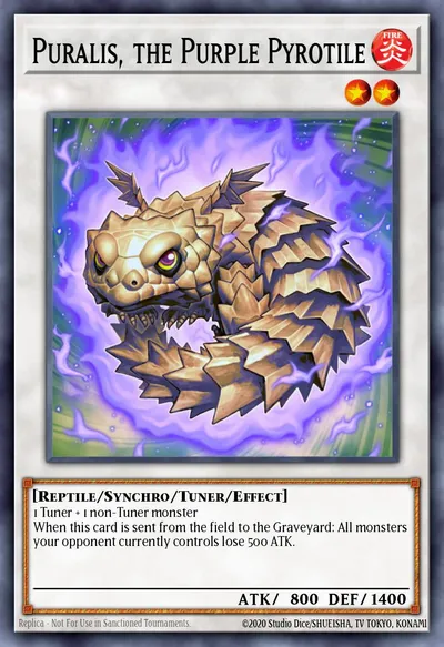 Puralis, a Pirotelha Púrpura — Carta Yu-Gi-Oh!