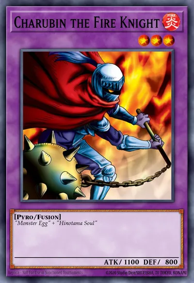 Charubin, o Cavaleiro do Fogo — Carta Yu-Gi-Oh!