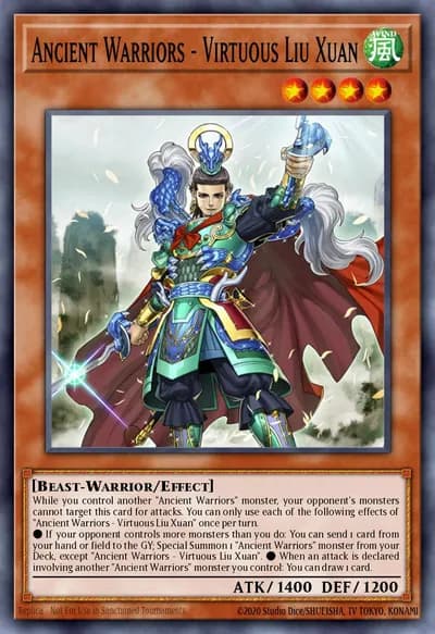 Ancient Warriors - Virtuous Liu Xuan — Carta Yu-Gi-Oh!