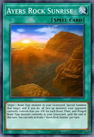 Nascer do Sol em Ayers Rock — Carta Yu-Gi-Oh!