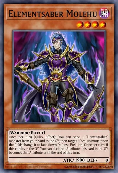 Elementsaber Molehu — Carta Yu-Gi-Oh!