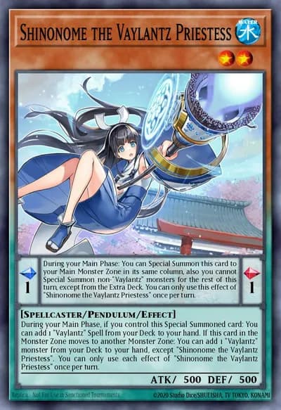 Shinonome the Vaylantz Priestess — Carta Yu-Gi-Oh!