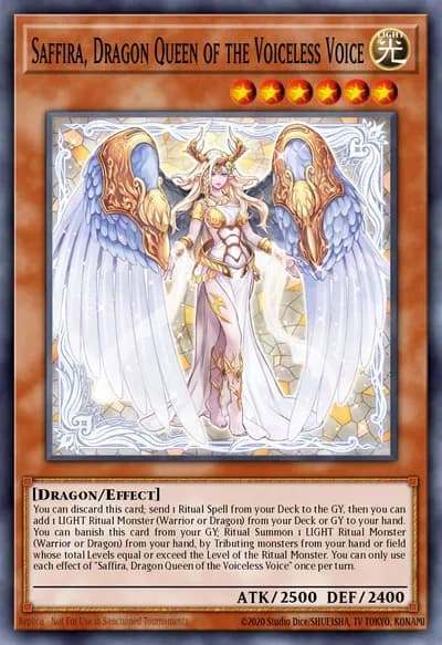 Saffira, Dragon Queen of the Voiceless Voice — Carta Yu-Gi-Oh!