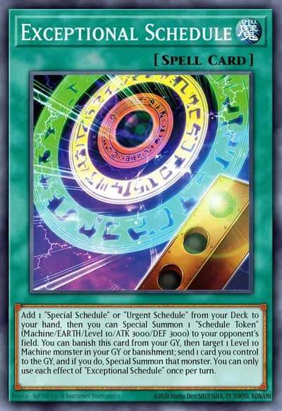 Exceptional Schedule — Carta Yu-Gi-Oh!