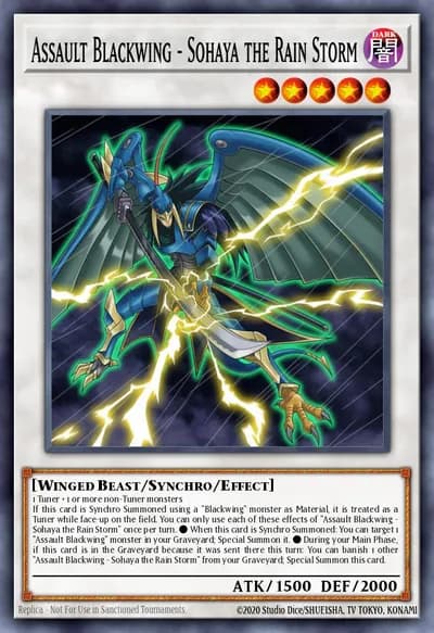 Assault Blackwing - Sohaya a Tempestade de Chuva — Carta Yu-Gi-Oh!