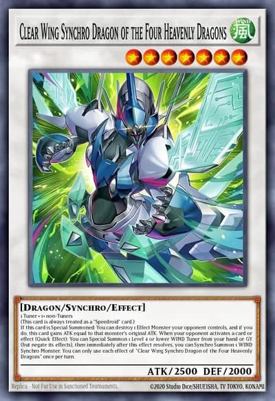 Clear Wing Synchro Dragon of the Four Heavenly Dragons — Carta Yu-Gi-Oh!