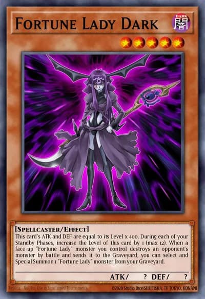 Lady Fortuna Escura — Carta Yu-Gi-Oh!