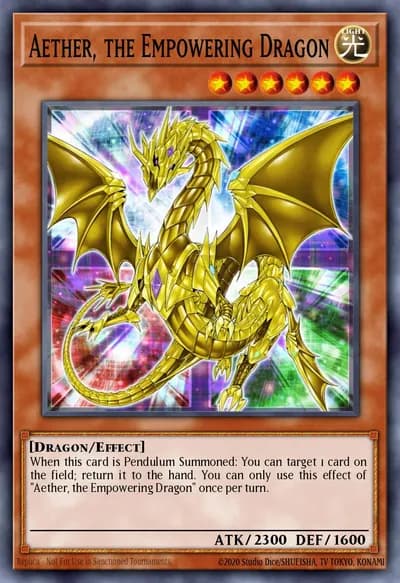 Aether, o Dragão Empoderador — Carta Yu-Gi-Oh!