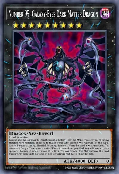 Number 95: Galaxy-Eyes Dark Matter Dragon — Carta Yu-Gi-Oh!
