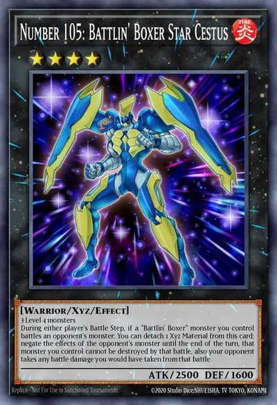 Número 105: Battlin' Boxer Star Cestus — Carta Yu-Gi-Oh!