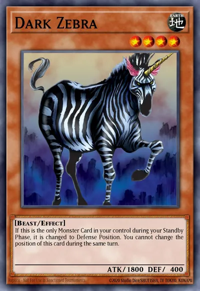 Zebra das Trevas — Carta Yu-Gi-Oh!