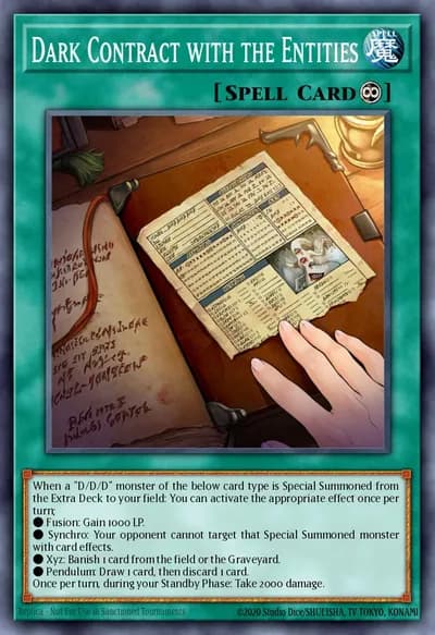 Contrato Negro com as Entidades — Carta Yu-Gi-Oh!