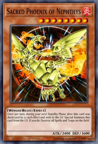 Fênix Sagrada de Nephthys — Carta Yu-Gi-Oh!