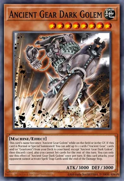 Golem das Engrenagens Ancestrais Sombrio — Carta Yu-Gi-Oh!