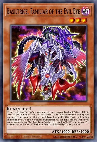 Basiltrice, Familiar do Olho Maligno — Carta Yu-Gi-Oh!