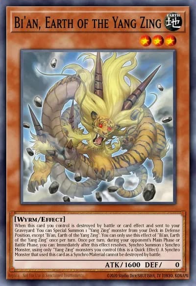 Bi'an, Earth of the Yang Zing — Carta Yu-Gi-Oh!