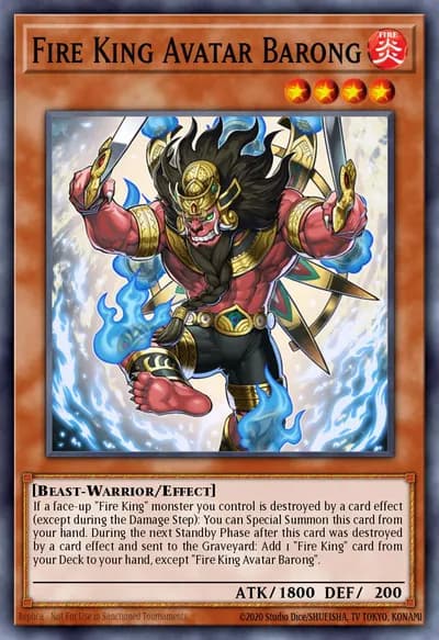 Avatar Barong do Rei do Fogo — Carta Yu-Gi-Oh!