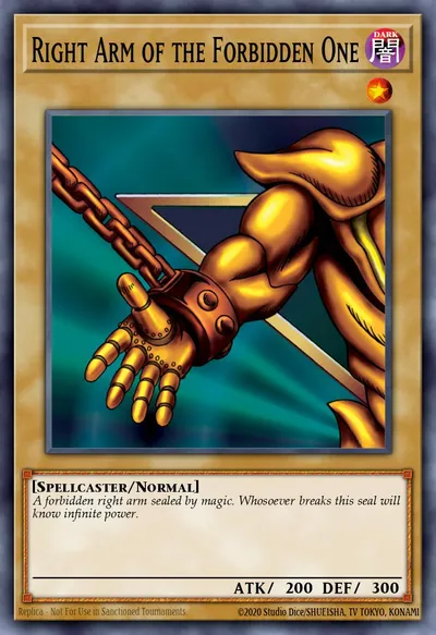 Right Arm of the Forbidden One — Carta Yu-Gi-Oh!