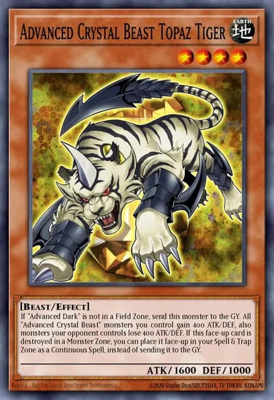 Fera Cristal Avançada Tigre de Topázio — Carta Yu-Gi-Oh!
