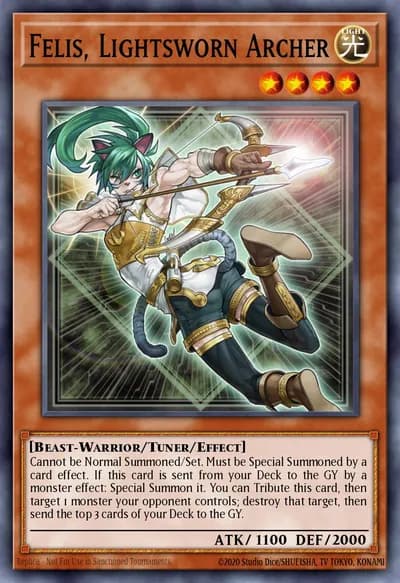 Felis, Arqueira Luminosa — Carta Yu-Gi-Oh!