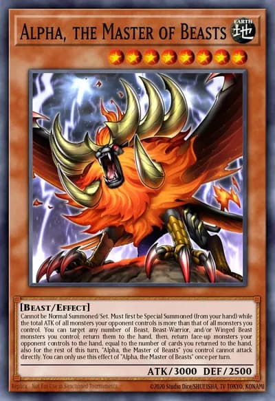 Alpha, o Mestre das Feras — Carta Yu-Gi-Oh!