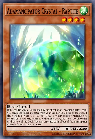 Adamancipator Cristal - Raptite — Carta Yu-Gi-Oh!
