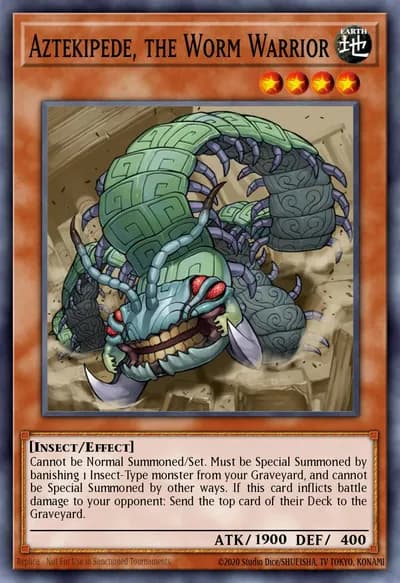 Aztekipede, o Verme Guerreiro — Carta Yu-Gi-Oh!
