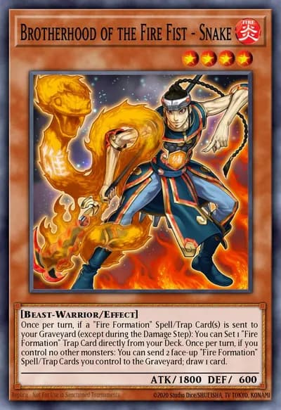 Irmandade do Punho de Fogo - Serpente — Carta Yu-Gi-Oh!