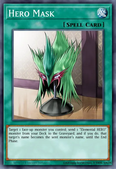 Máscara do HERÓI — Carta Yu-Gi-Oh!