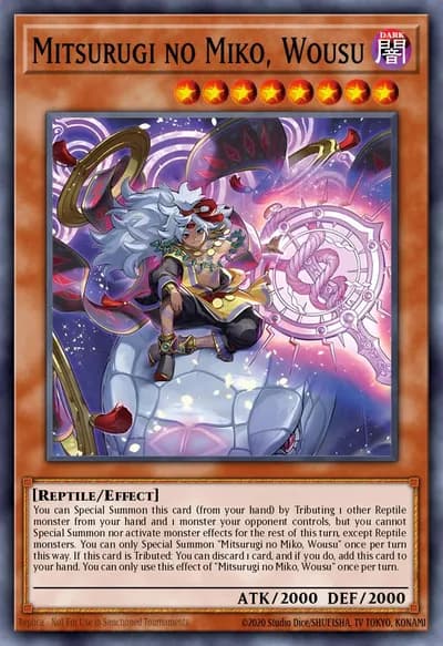 Mitsurugi no Miko, Wousu — Carta Yu-Gi-Oh!
