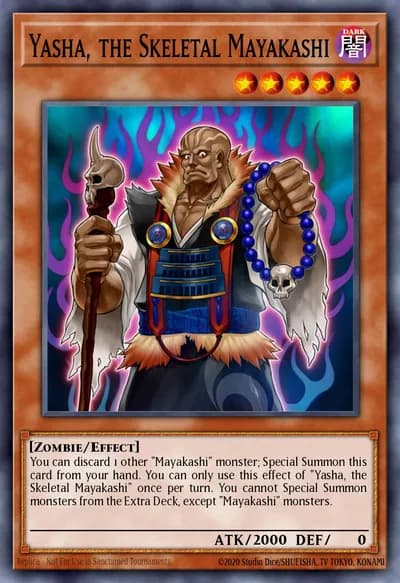 Yasha, o Mayakashi Esquelético — Carta Yu-Gi-Oh!